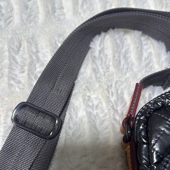 MZ Wallace Shiny Black Quilted Messenger Bag - Picture 3 of 8